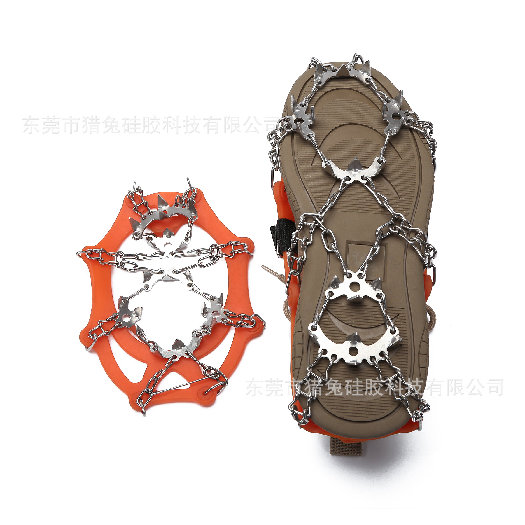 10 Tooth Silicone Ice Claw Non-slip Shoe Cover 10 Nails Snow Non-slip Shoe Cover Outdoor Mountain Climbing 19 Tooth Silicone Ice Claw