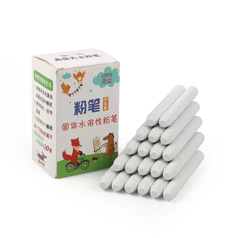 Factory wholesale solid color dust-free water-soluble chalk 12 children graffiti teachers blackboard newspaper chalk