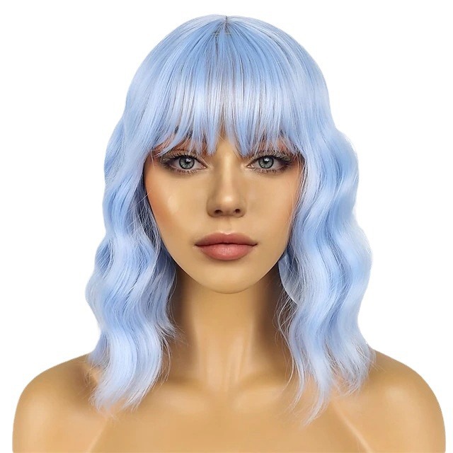 Amazon explosions cross-border wig European and American holiday cos wig water ripple short curly wigs wigs full head cover