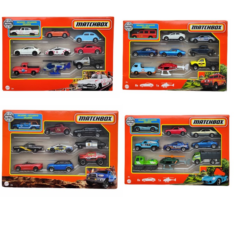 Набор автомобилей Matchbox City Hero 9 штук мини сплав спортивные автомобили модель самолета детская игрушка X7111