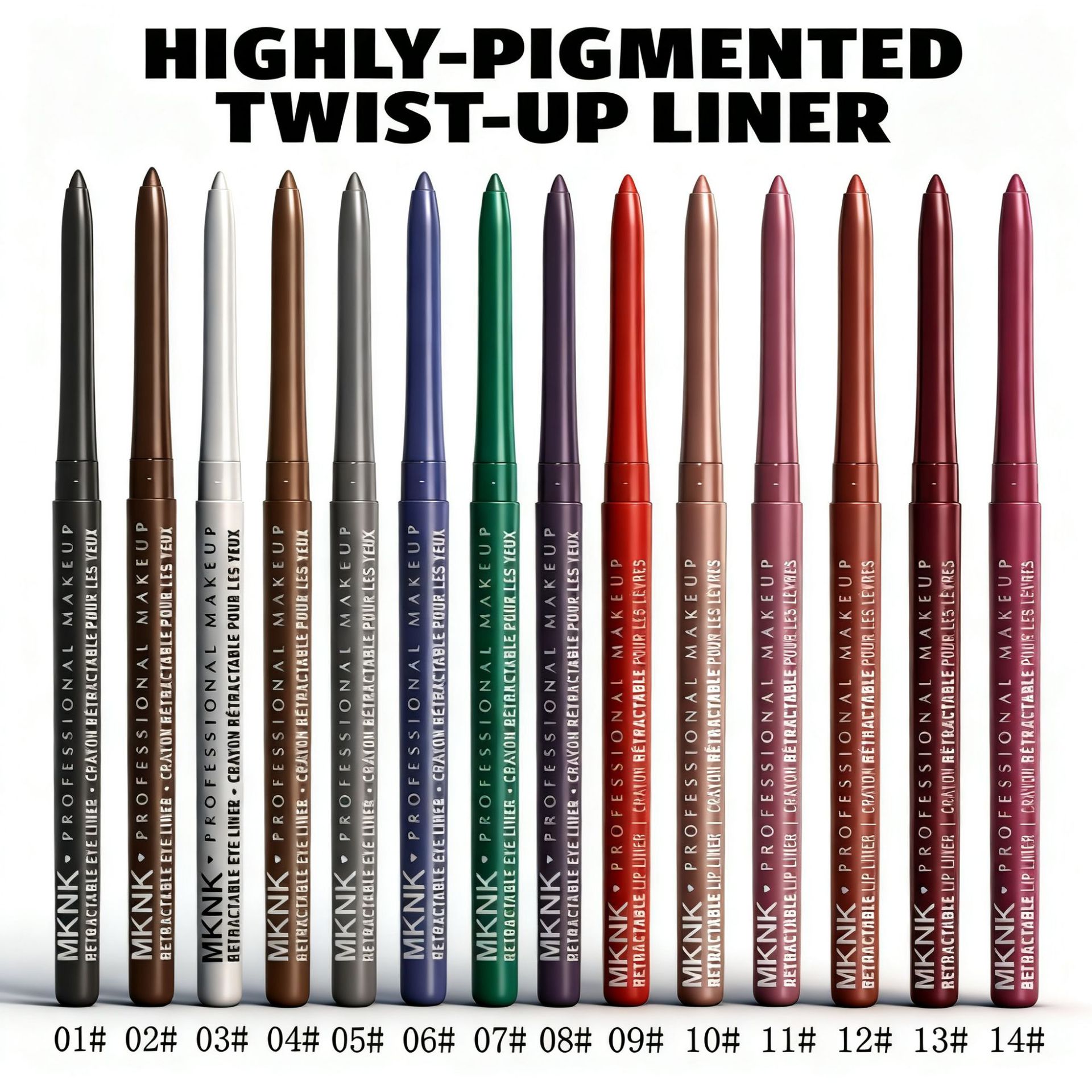 Кросс-бордерная красота горячая продажа MKNK автоматический выдвижной карандаш для глаз гелевый карандаш для глаз легкий в нанесении