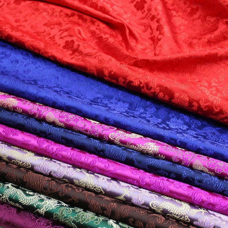 Chinese Style Tang Suit Cheongsam Baby Clothes Kidsren's Clothing Spun Silk Satin Handmade Packaging Fabric Jacquard Brocade Dragon Pattern Fabric