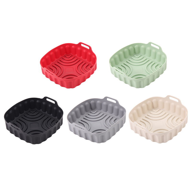 Square air fryer silicone baking tray Air fryer silicone pot oven special baking mat