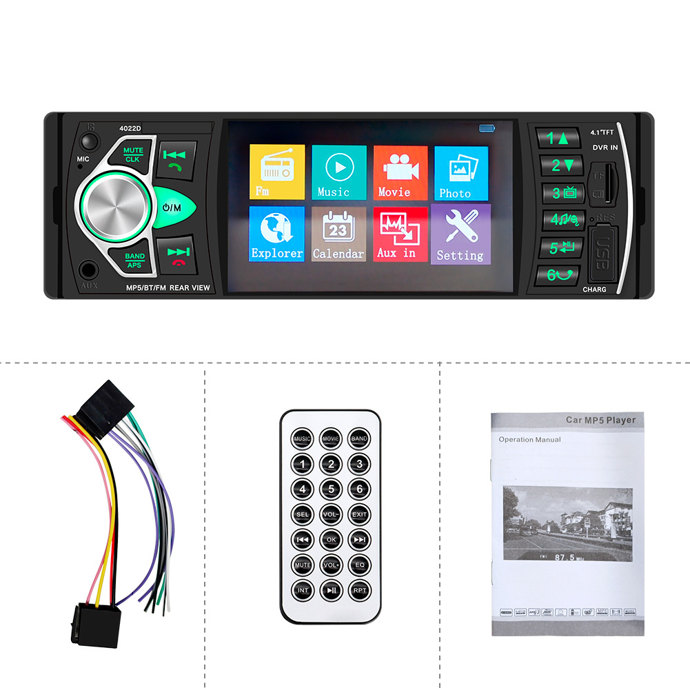 4. inch screen car MP5 player car MP4 support reversing image car MP5 bluetooth interconnection 4022D