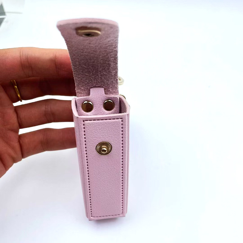 Manufacturer Customized New Pu Leather Portable Jewelry Lipstick Cosmetics Bag with Free High-End Ins Style Printed Logo