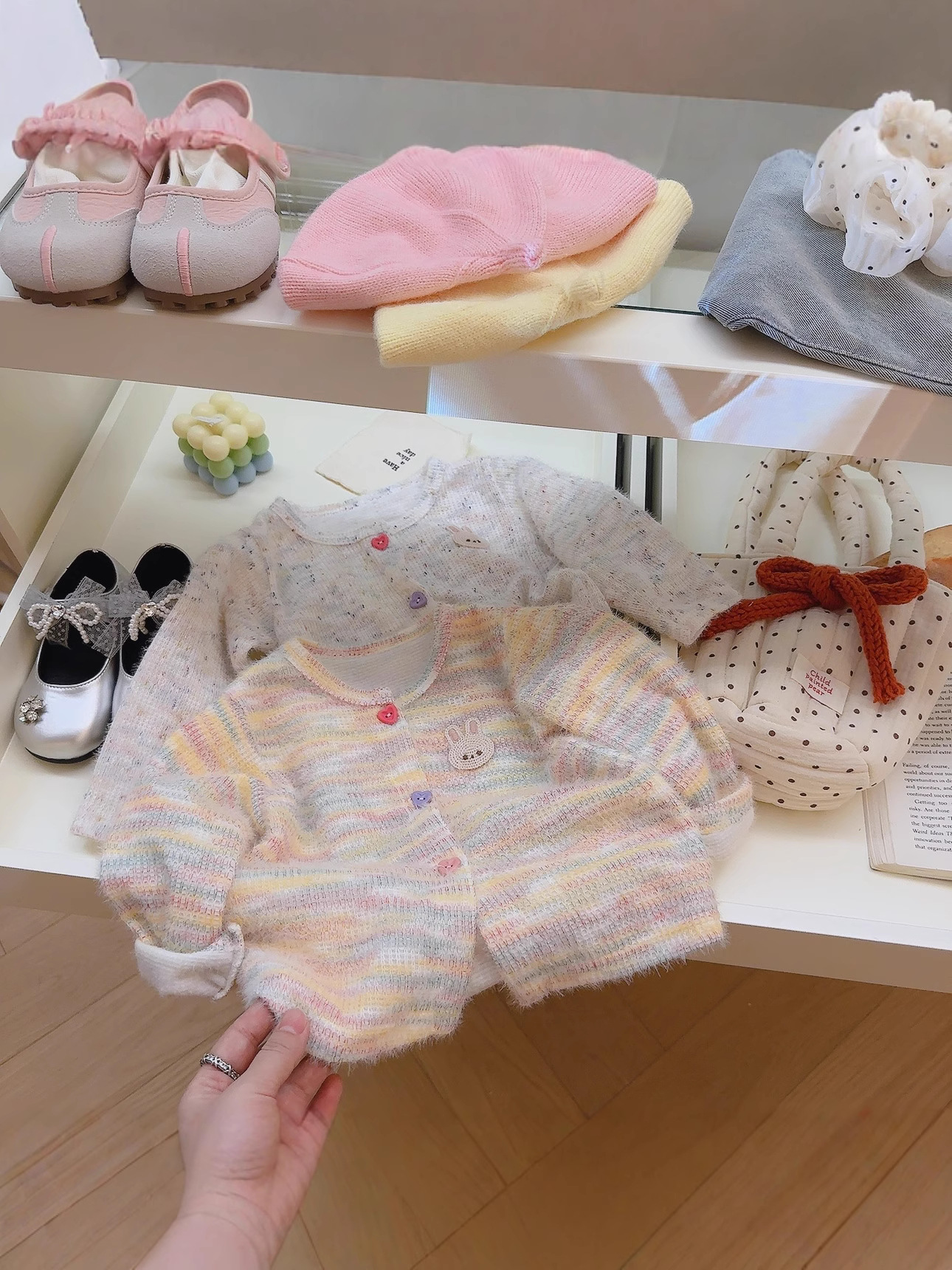 Girls' Sweater Spring and Autumn 2025 New Stylish Fashionable Cardigan All-match Fashionable Colorful Mao Mao Top Trendy