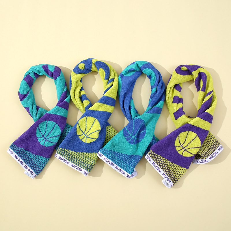 Cotton Marathon Towel Wholesale 32-strand Cotton Yarn-dyed Sports Towel Fitness Running Sweat Towel Gift Customization