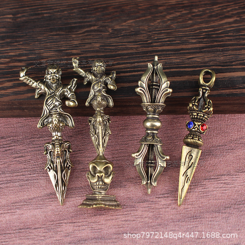 Ретро латунный тантрический инструмент большой пестик важра украшения