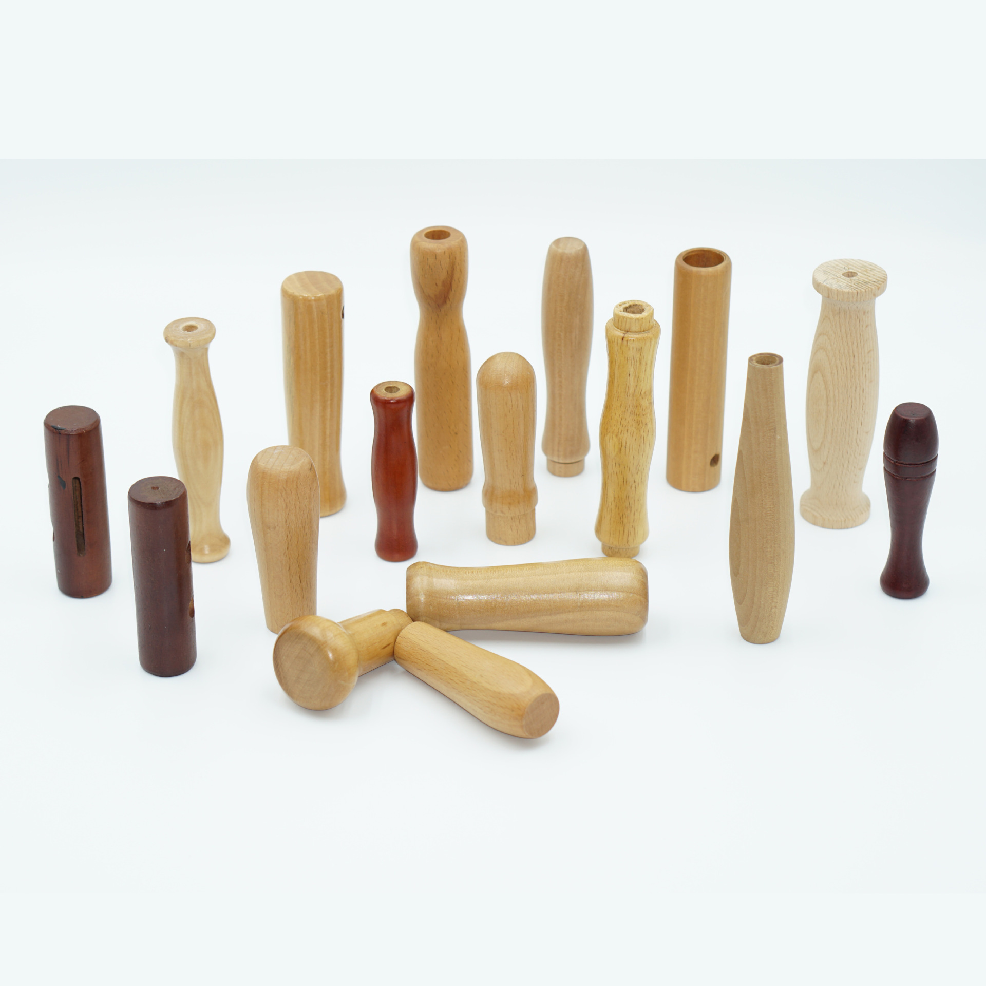 Manufacturer Supplies Wooden Handle Barbecue Skewer Handle Hardware Wooden Handle Tea Knife Accessories through Hole Wooden Handle Solid Wood