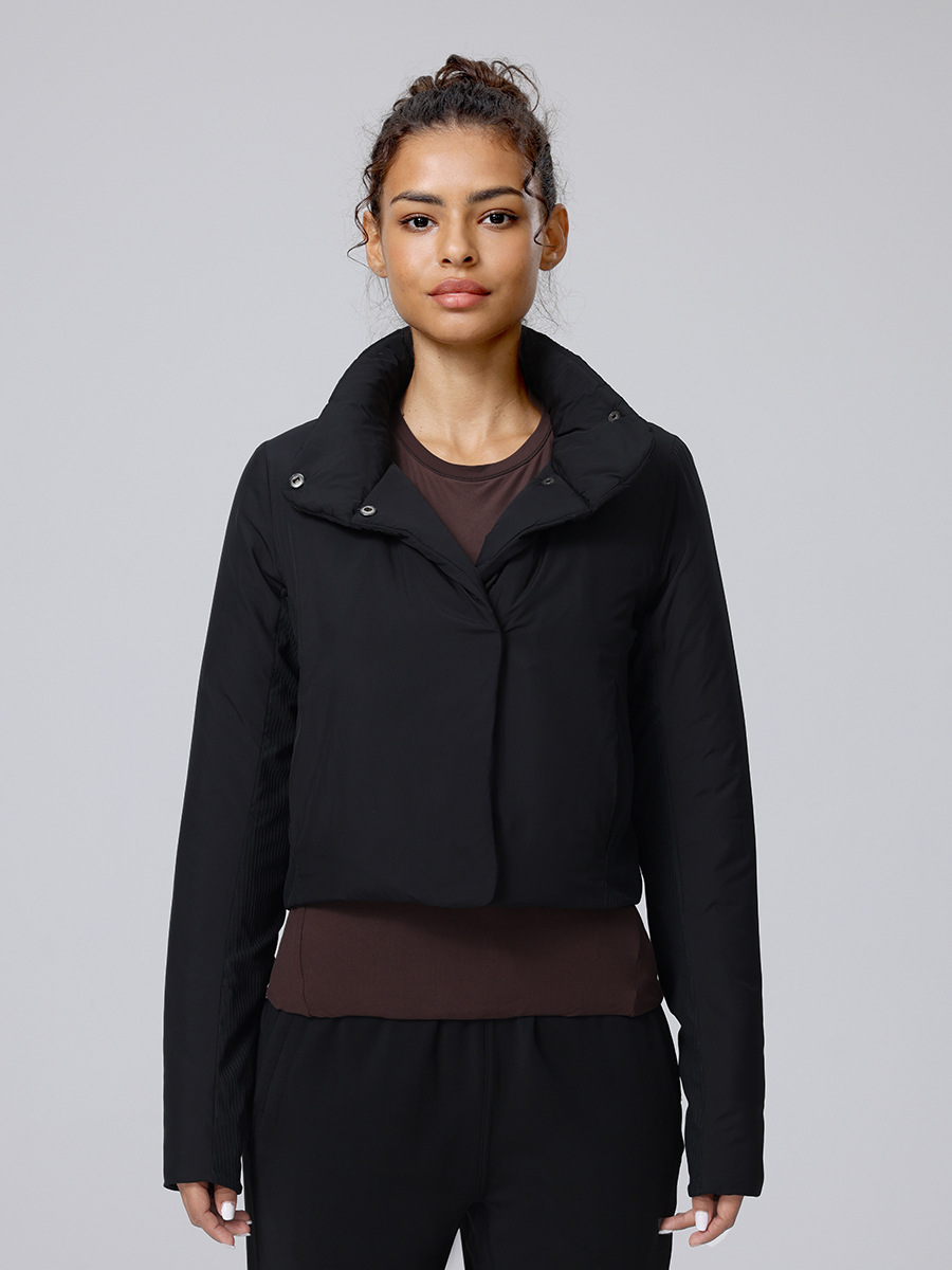Tight Autumn and Winter Sports Warm Short Yoga Jacket Sleek City Slim Thick Cotton Jacket Urban Running Women