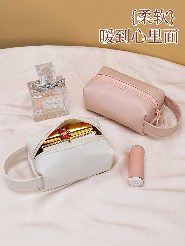 New Large Capacity Ins Portable Mouth Red Envelope Cosmetic Bag Mini Carry-on small size Jewelry Key Coin Purse PU Leather