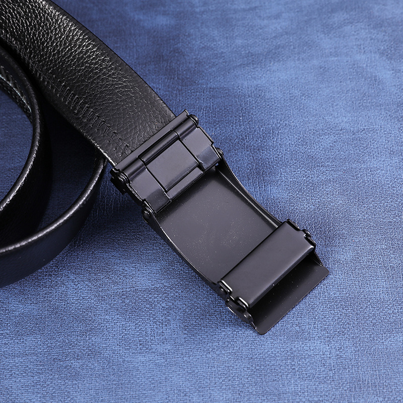 Douyin Kuaishou Welfare Belt Square Buckle Whole Shoes and Pants with Belt 4cm Automatic Buckle Cross-Border Belt