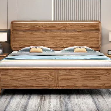 Скандинавская минималистская кровать из ясеня 1.8м, двойная, 1.5м односпальная, с ящиком для хранения, свадебная кровать