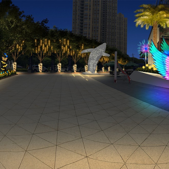 План реконструкции освещения для площади перед зданием Youfa Jinlin в городе Вэйнин, провинция Шэньси, план освещения дорог