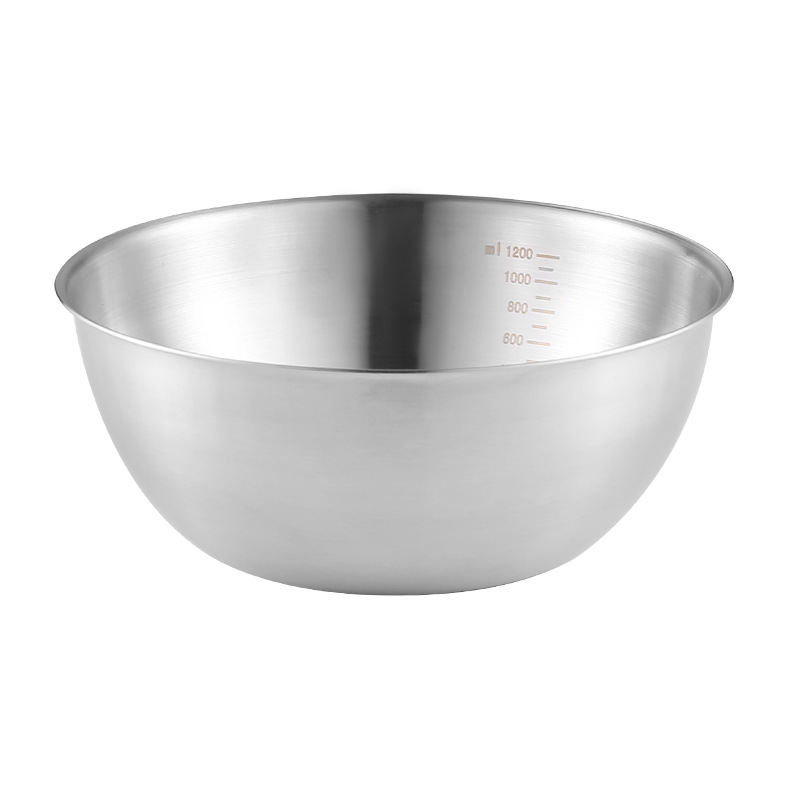 Stainless Steel Salad Bowl Egg Beating Bowl 304 Japanese Style with Scale Baking and Mixing Bowl Golden Bowl Cooking Bowl Mixing Bowl