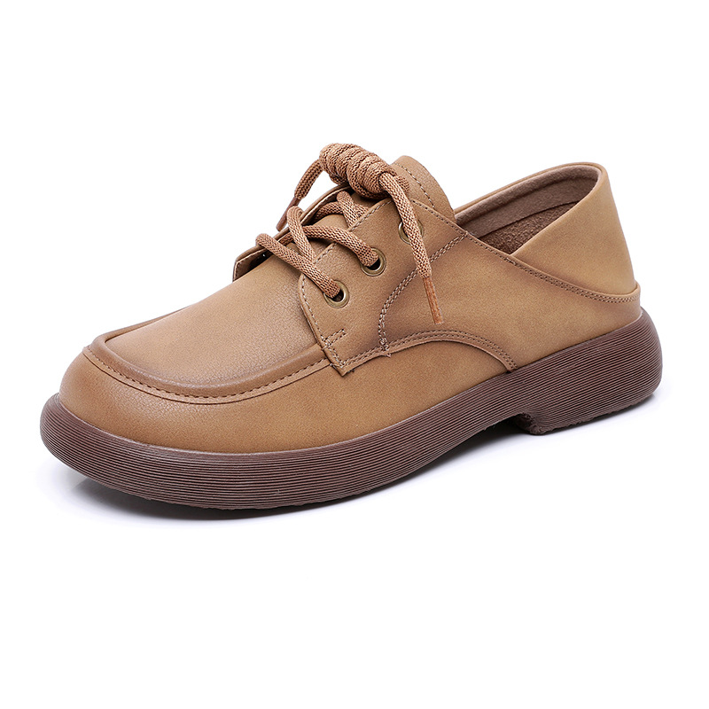 New Genuine Leather Soft-soled Mother's Single-layer Shoes Thick-soled Loafers Non-slip Middle-aged and Elderly Women's Shoes Women's Casual Shoes for Spring and Autumn