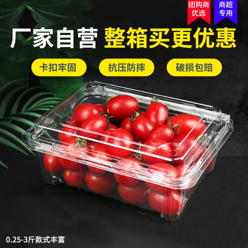 [Free Shipping] 0.5kg Packs of Fruit Packaging Boxes, Disposable Plastic Fruit Packaging Boxes with Lids, Transparent Popular 50