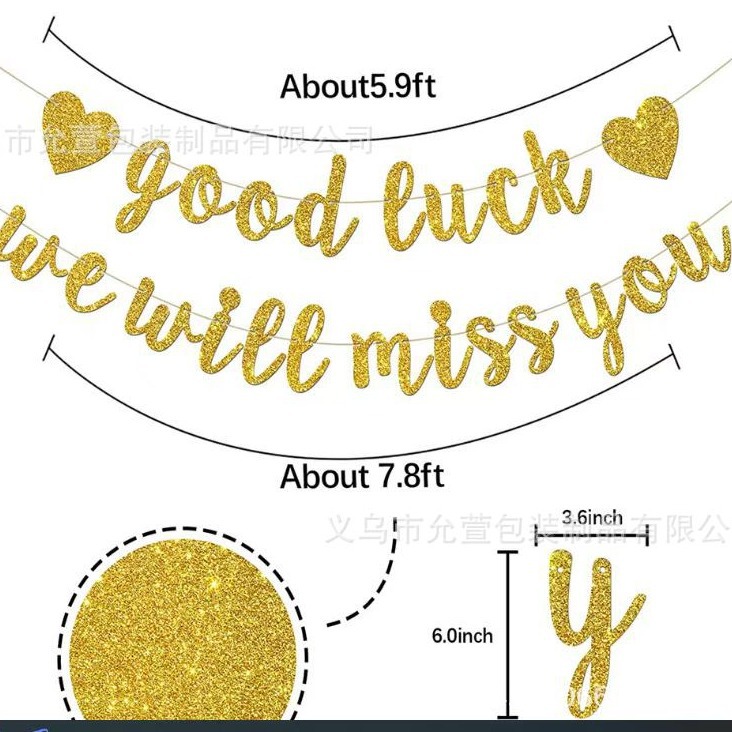 Manufacturer Customized Glitter Glitter Birthday Flag Banner Party Party Flag Latte Art