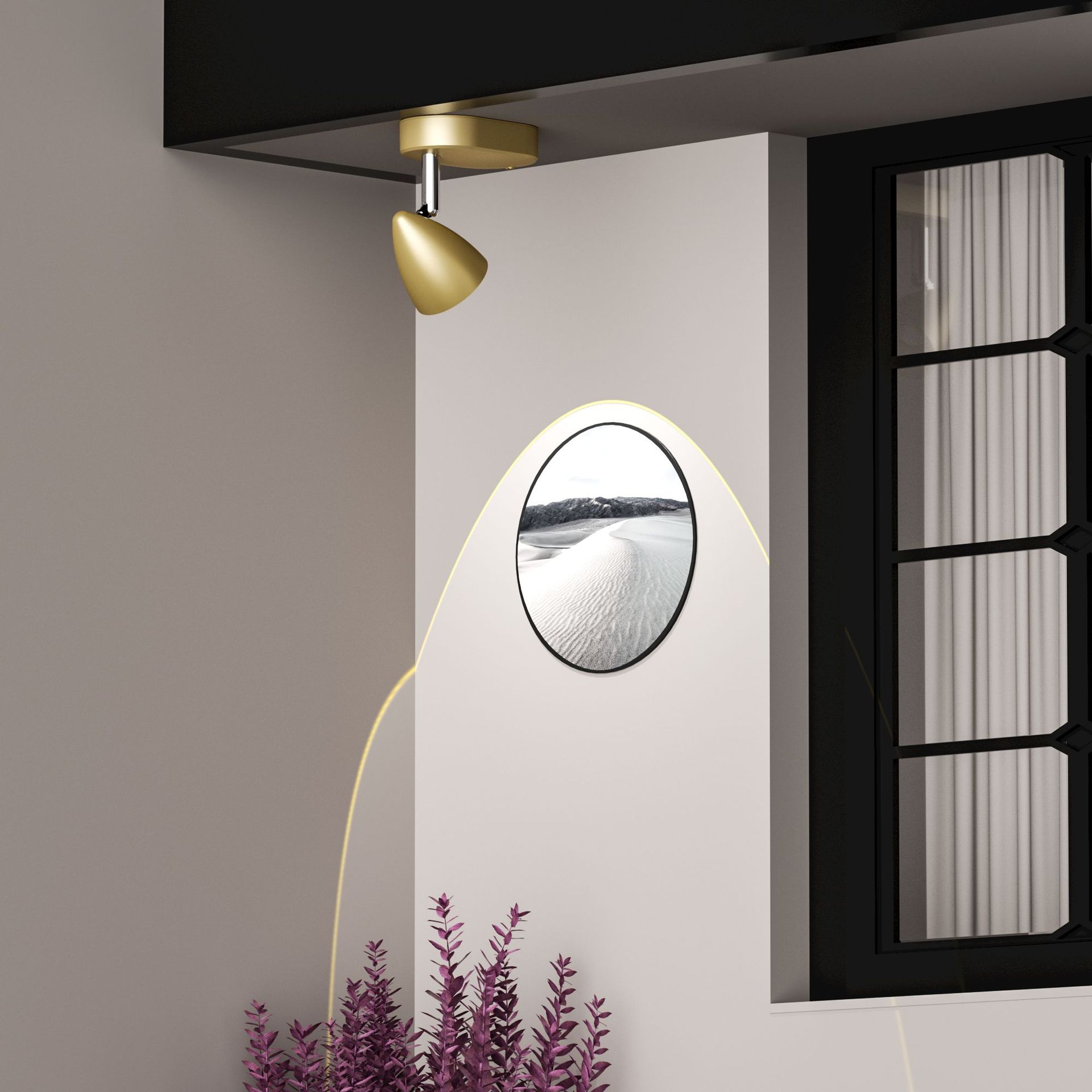 New Wiring-free Infrared Remote Control Charging Spotlight Wall Lamp Installation-free Wall Painting Lamp Advertising Hand-held Display Cabinet Bedside Wall Lamp