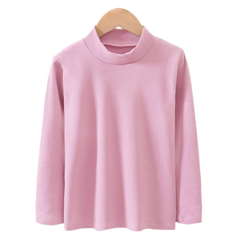 Children's De velvet bottoming shirt half turtleneck top boys' and girls' inner wear warm spring and autumn clothes middle and big children's underwear winter