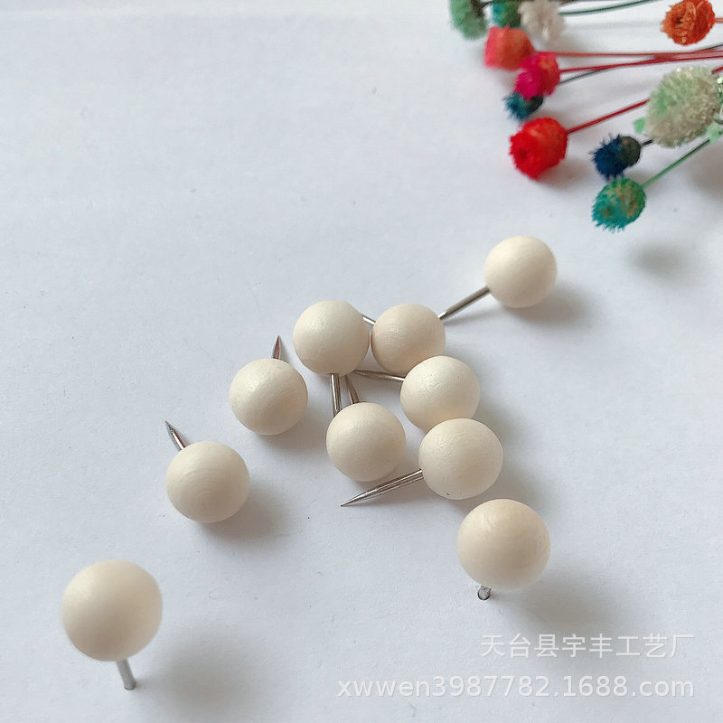 Log Ball Nails, Solid Wood I-Shaped Nails, Creative Thumbtacks, Cork Board Nails, Spherical Nails, Art Nails, Wall Nails Wholesale