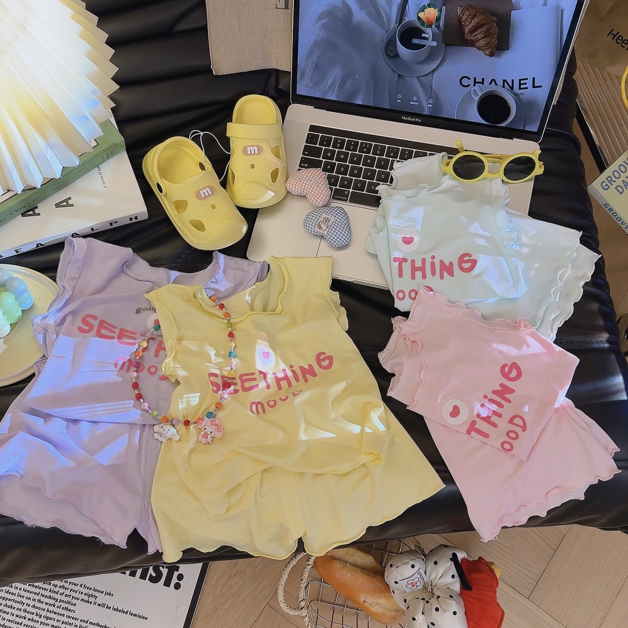 New Children's Modal Vest Suit Summer Thin Suit for Boys and Girls Two-Piece Sleeveless Shorts Trendy