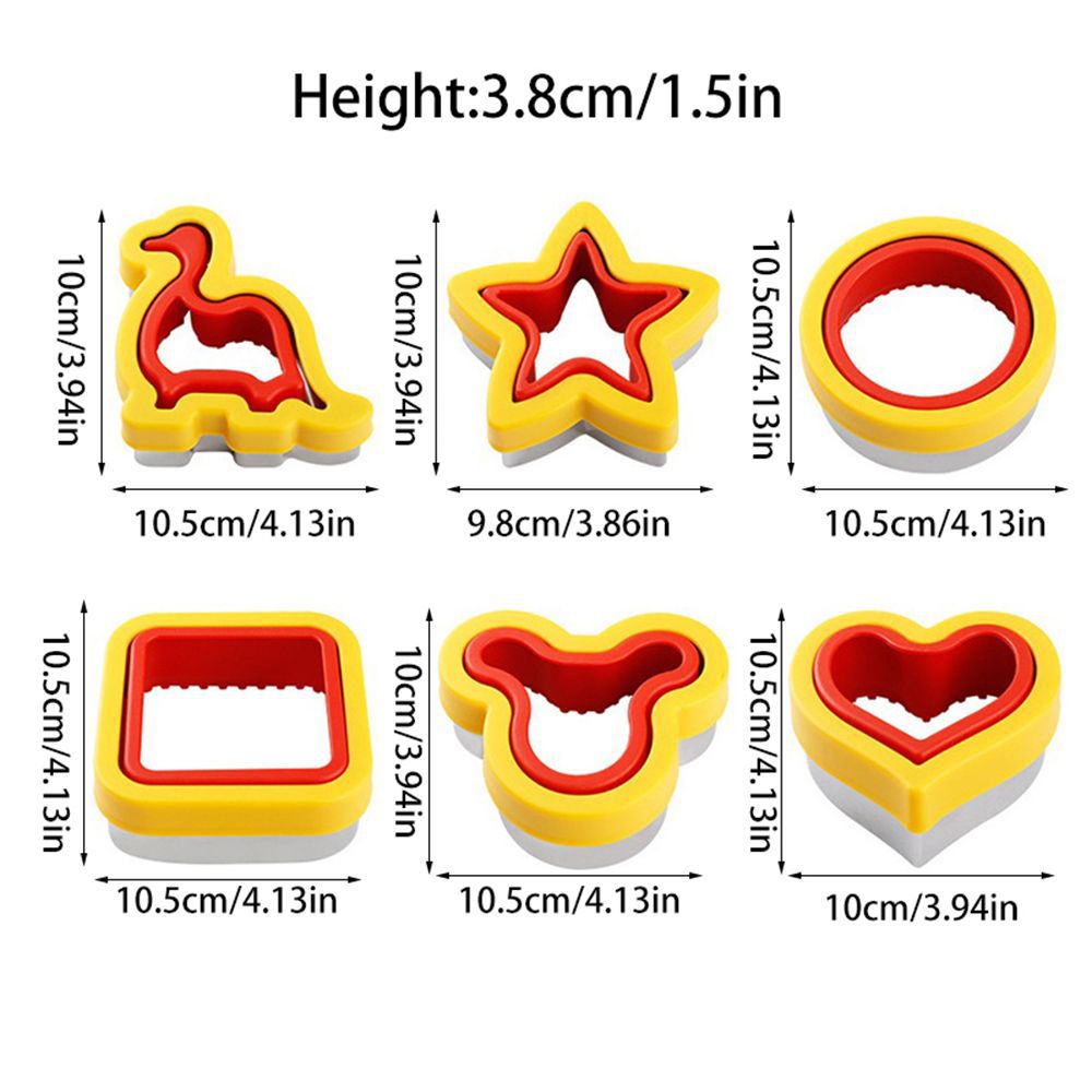 Stainless Steel Sandwich Cutting Mold Sandwich Bread Dinosaur Mold Cartoon Heart Shape Biscuit Mold Toast Fruit Cutter