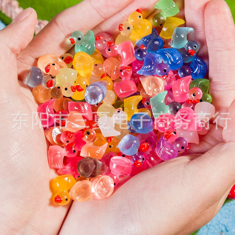 Creative Colorful Duckling DIY Mini Toy Cute Ornament Desktop Decoration Gift Accessory Small Animal Glow-In-The-Dark