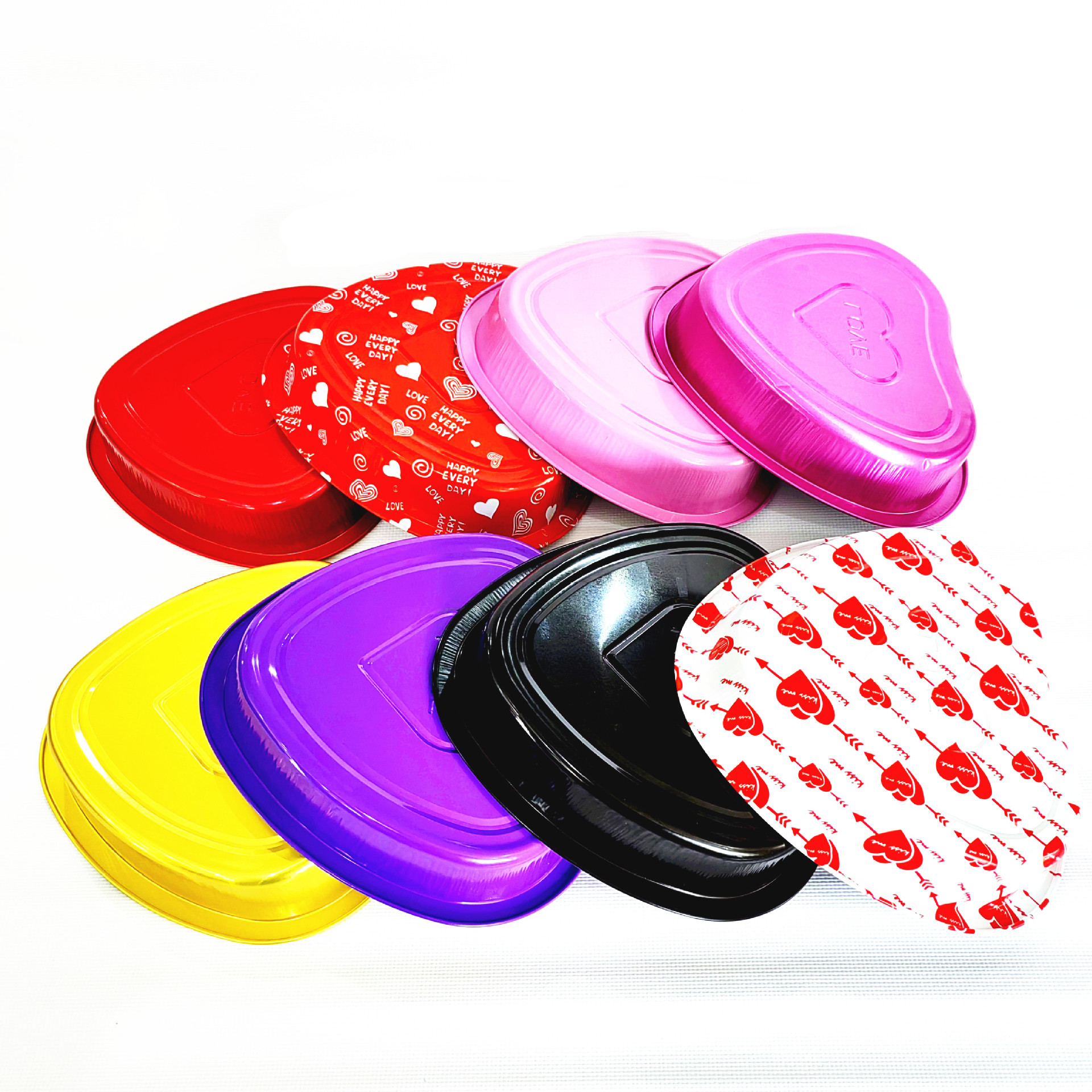 670ml disposable heart-shaped aluminum foil baking cup aluminum foil cup pudding cup cake box aluminum foil packing box for wholesale