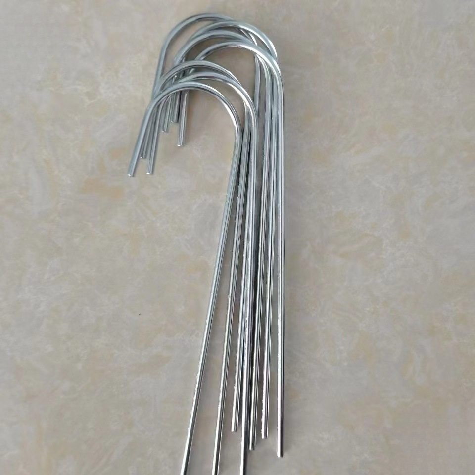 Anti-Weed Fabric Ground Nails U-Shaped Lawn Nails Ground Cloth Nails Weed-Suppressing Fabric Ground Nails Steel Wire Ground Nails Insect-Proof Fabric Nails Galvanized Ground Nails