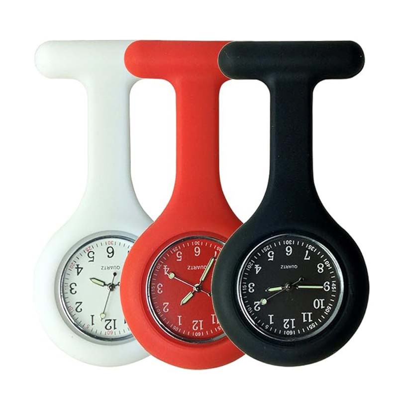 Manufacturer Wholesale Luminous Pointer Silicone Nurse Watch Nurse Hanging Watch Hospital Pin Nurse Chest Watch Color Dial