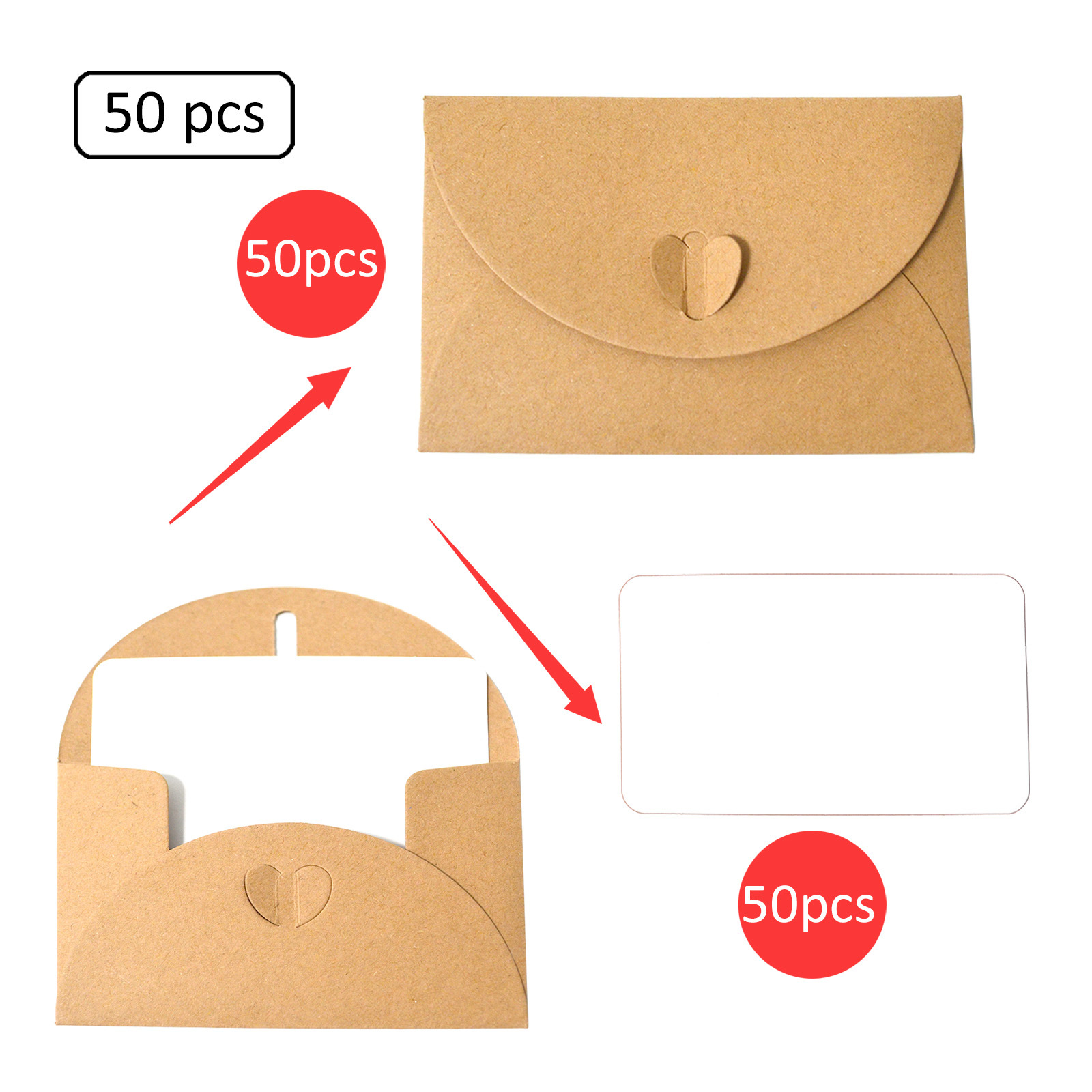 Hot Selling European Style Wedding Envelope Vintage Kraft Paper Envelope Birthday Wedding Greeting Card Blessing Card Creative Packaging Box