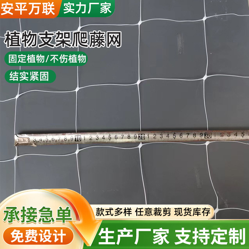 Wholesale Customized Plant Climbing Net Flower Growth Support Net Pp Plastic Gardening Vegetable and Fruit Square Grids 15cm Grids