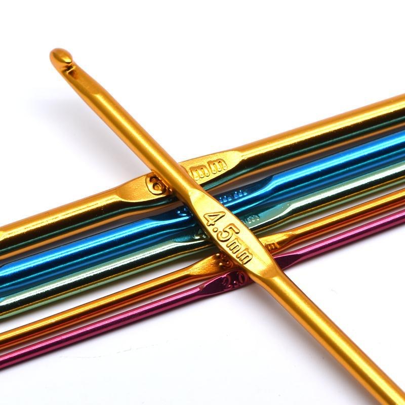 Colored Aluminum Crochet DIY Small Crochet Hook Flower Hook Sweater Crochet Shoe Crochet Tool Set Extra Thick Large Hand Knitting