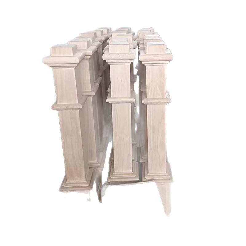 Factory Direct Supply of Red Oak Pagoda-Shaped Stair Columns, Stair Columns, Solid Wood Stair Handrails, Red Oak
