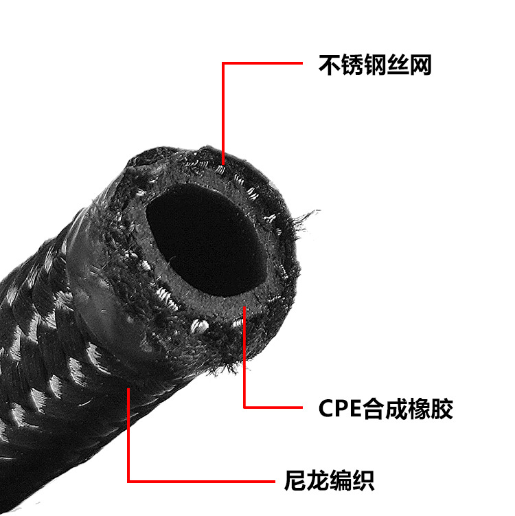 Cross-Border Hot Selling Car Modified Oil Cooler Oil Pipe Nylon Braided Fuel Pipe Stainless Steel Braided Oil Cooler Pipe Cpe