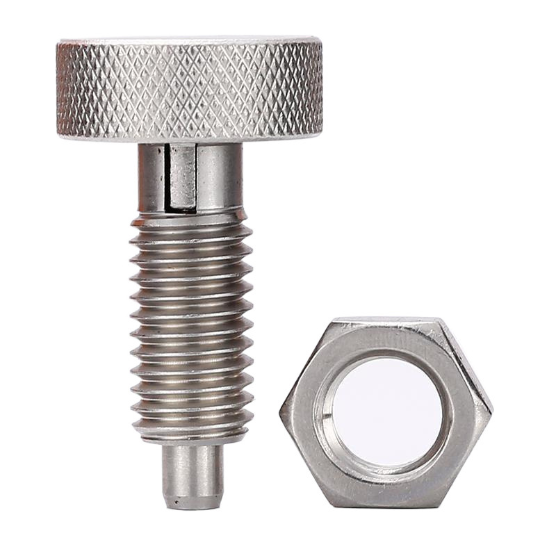 indexing pin knob plunger knurled head reset type positioning stop pin spring pin stainless steel automation
