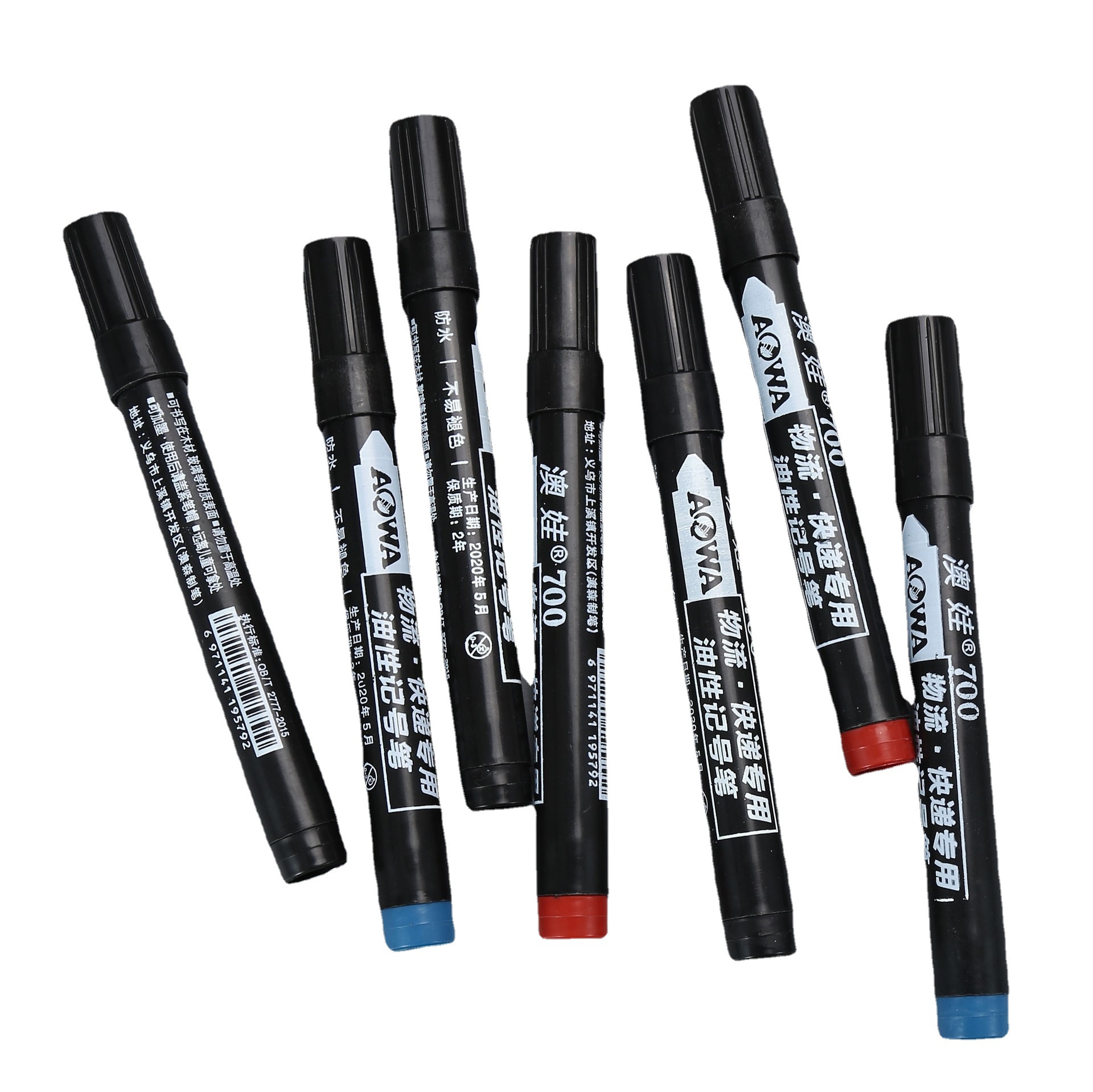 Spot Wholesale Bulk Aowa 700 Oil-Based Marker Black Red Blue Waterproof Refillable Ink Non-Fading Marker Pen