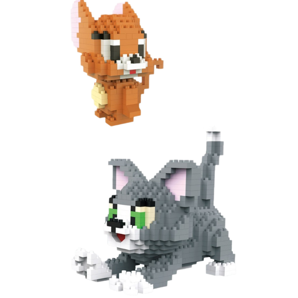 Tom Cat's Jerry Micro-Particle Building Blocks Educational Children's Toys Cheap Street Stall Building Block Toys