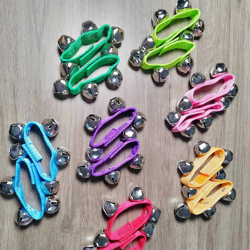 Velcro Wrist Bell Orff Musical Instrument Children's Stage Performance Accompaniment Musical Instrument Wrist Rattle 4 Bell String Bell