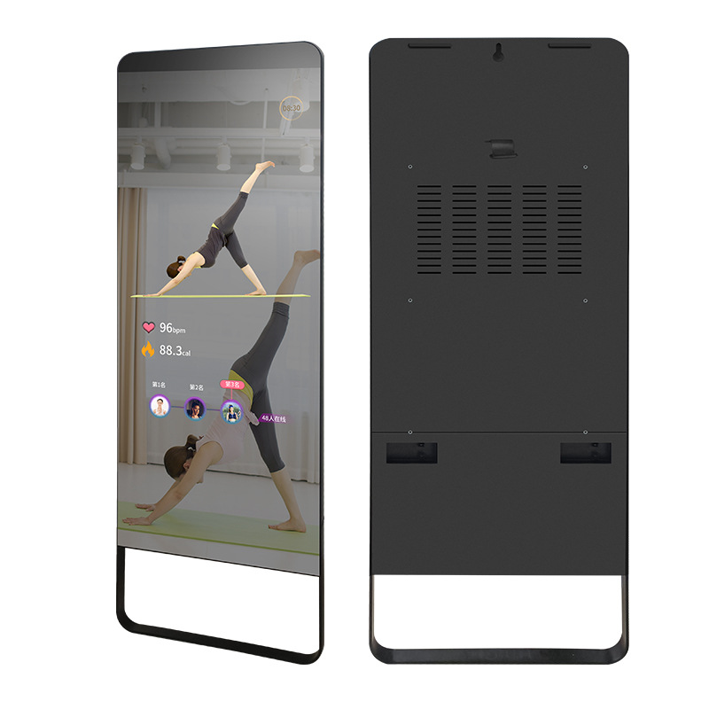 43inch Smart Magic Mirror Wall-Mounted Touch Sports Mirror Floor-Standing Yoga Mirror Ai Personal Training Fitness Dance Mirror Cross-Border Customization