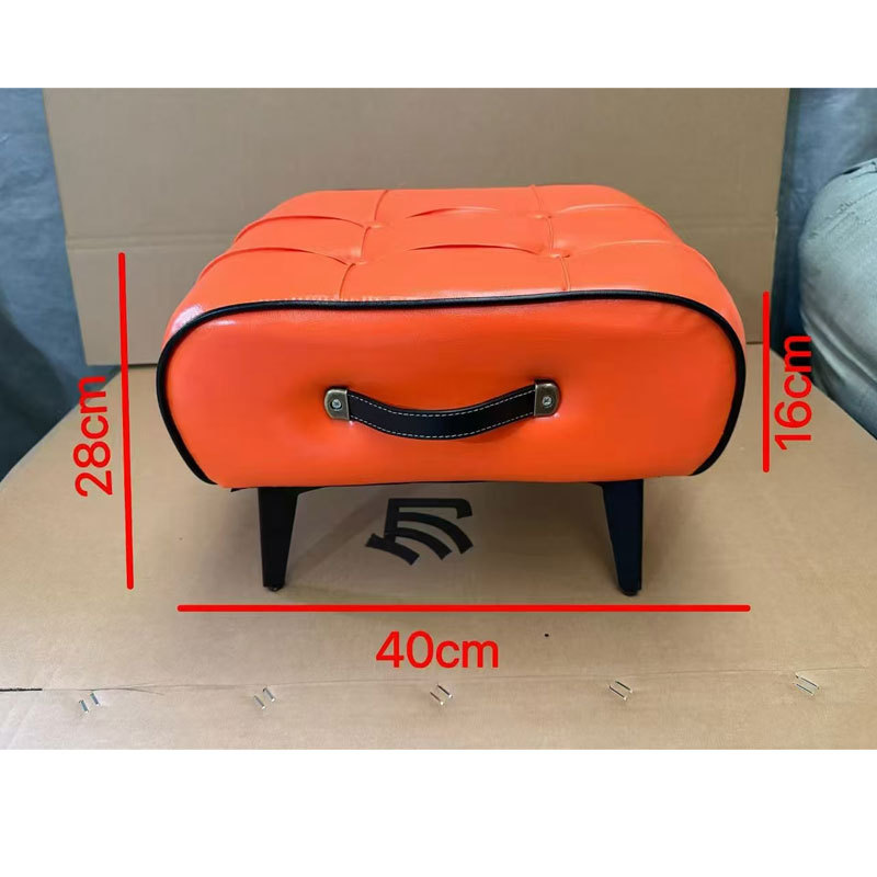 Solid Wood Portable Sofa Stool for Home Use, Shoe-Changing Stool, Light Luxury Small Low Stool, Soft Cushion Stool, Foldable Outdoor Chair