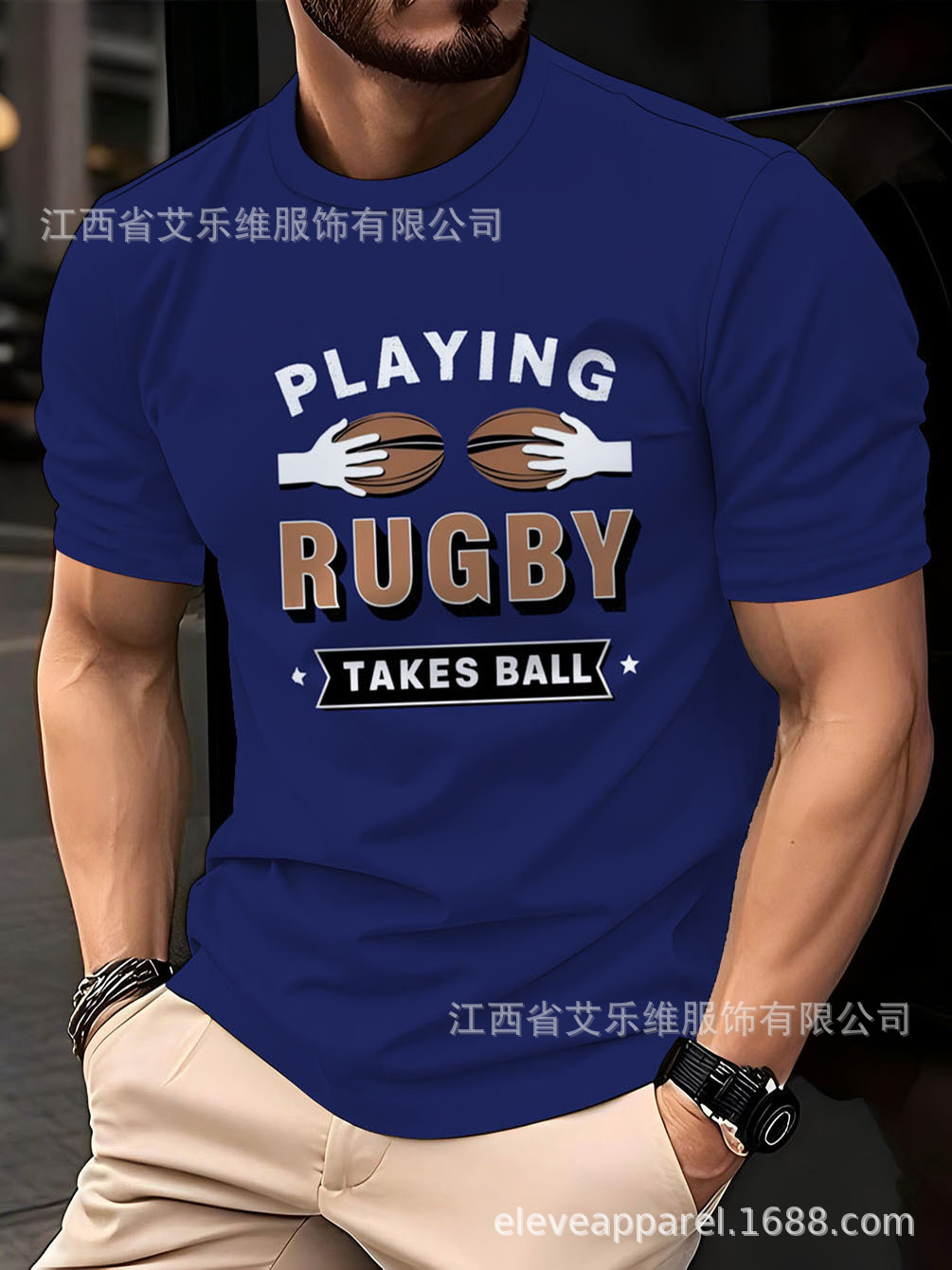 Trendy Men's 3D Printed Round Neck Short-Sleeved T-Shirts, Customized with Pictures, Samples and Codes, Direct Sales from Cross-Border E-Commerce Manufacturers