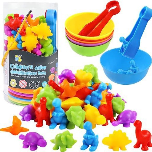 Ks Cross-Border Popular Ks Rainbow Counting Soft Glue Animal Early Education Cognitive Kidsren's Montessori Teaching Aids Set Factory Direct Sale