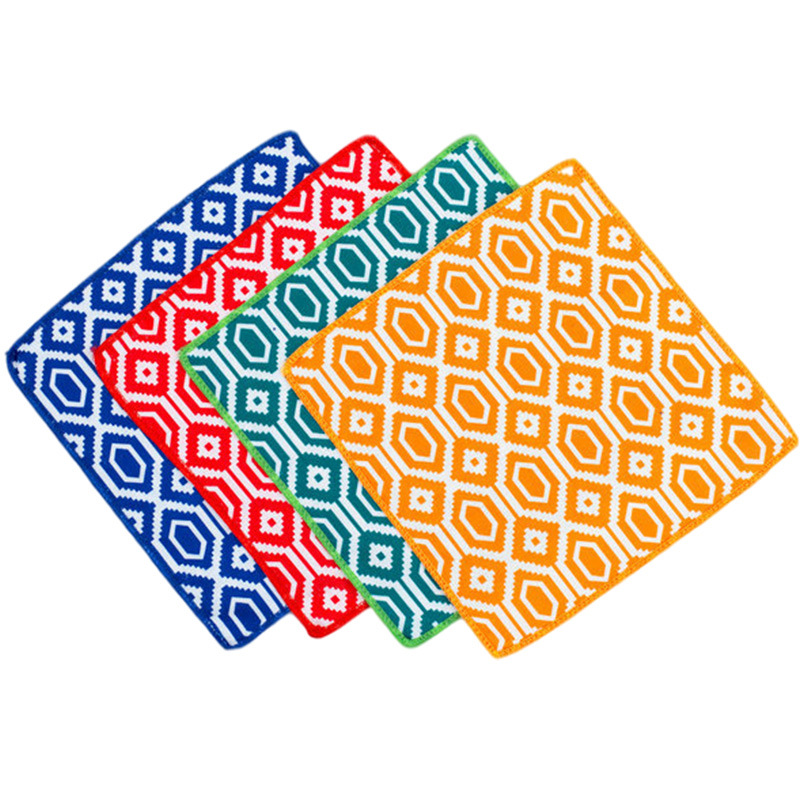 Wholesale cross-border towel household printing microfiber kitchen small square gift car gift small towel