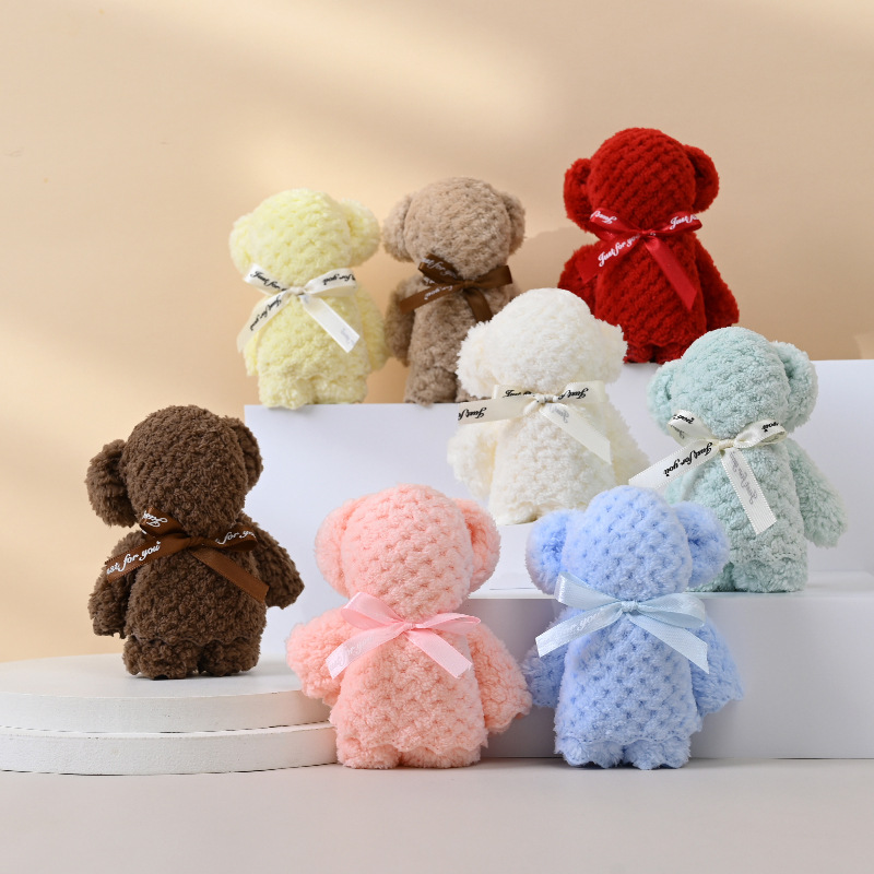 Coral velvet bear towel hand gift gift box wedding celebration shop promotion activity opening gift wholesale advertising gift