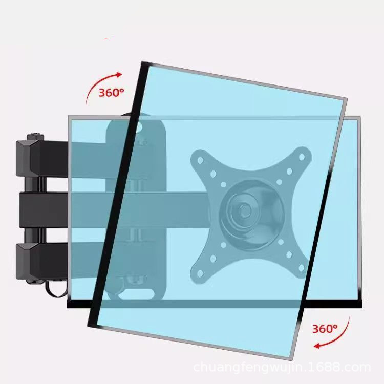 14-27inch Universal Tv Stand Computer Lcd Monitor Bracket Wall Mount Rotating Telescopic Wall Mount Stand 360 Degrees