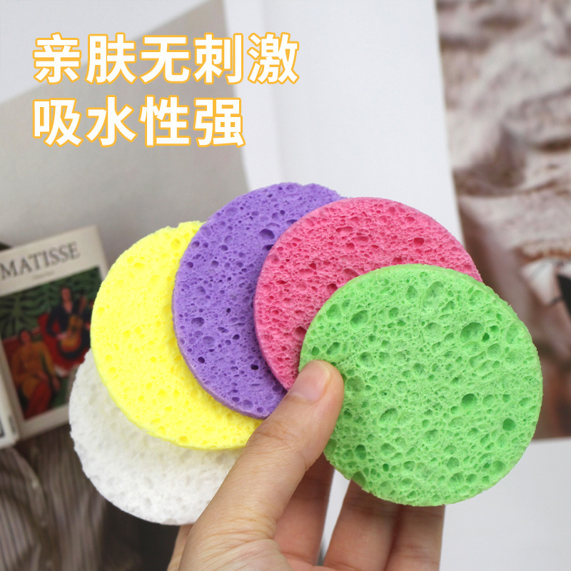 Специальная губка для умывания из древесной целлюлозы, деликатная и безопасная для кожи