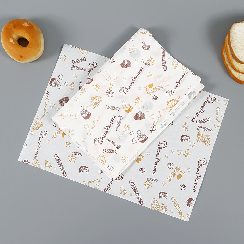 Wholesale Disposable Sandwich Wrapping Paper Food Burger Greaseproof Paper Chicken Roll Coated Paper Dinner Plate Pad Paper Wax Paper
