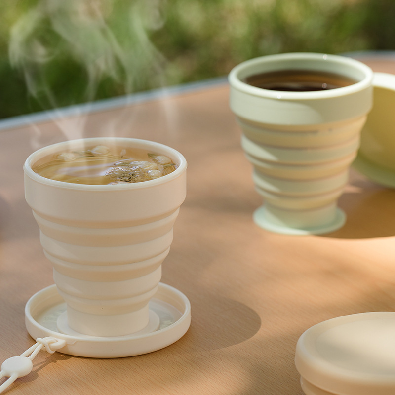 Foldable Water Cup, Travel Mouthwash Cup, Silicone Outdoor Retractable Travel Portable Toothbrush Cup, Compression Cup, Qinxuan